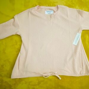 Light Peach Quilted Pullover Top